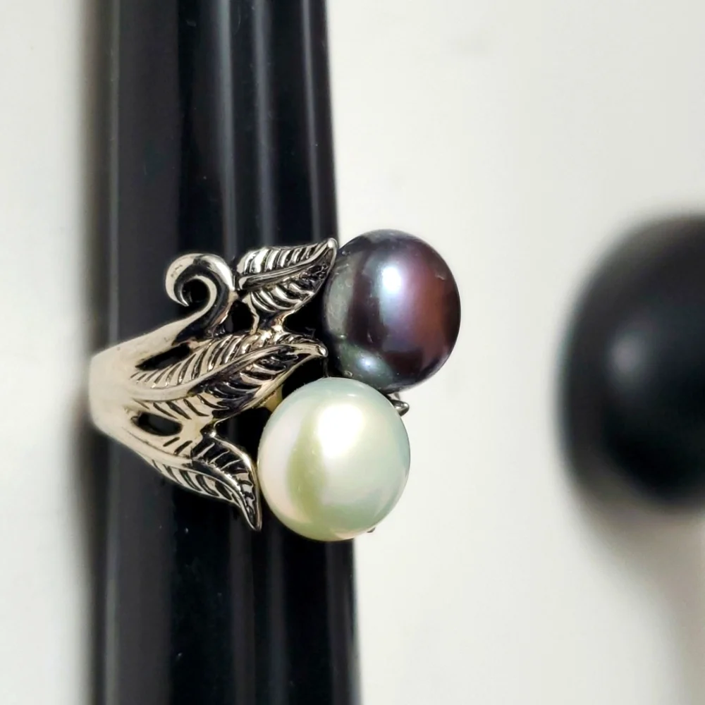 Sterling Silver 925 9mm Cultured Freshwater Pearl Ring